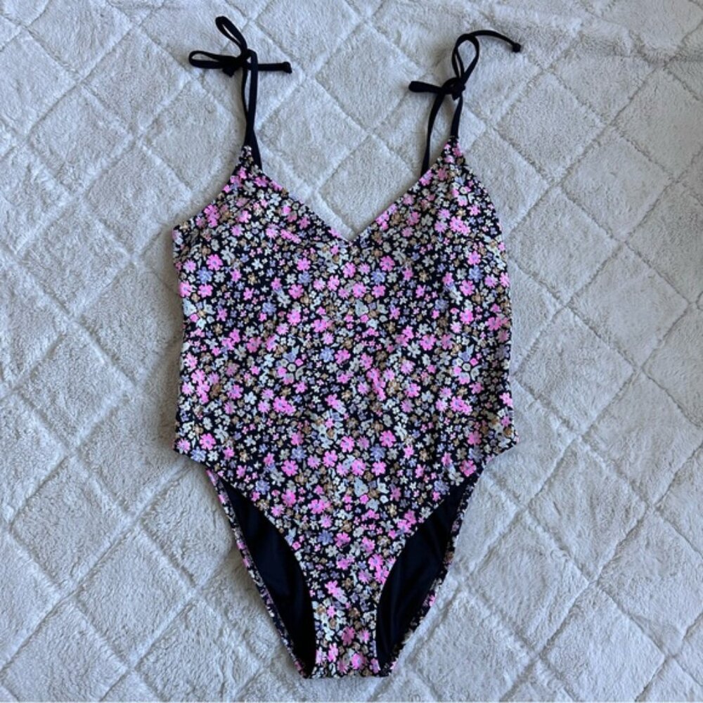 Victoria's Secret PINK | Floral V Neck Open Back Swimsuit | Size Extra Large